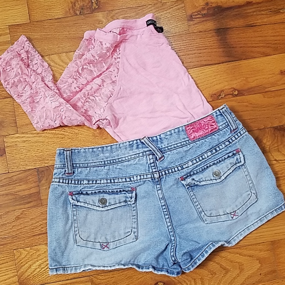 the myth of Jade, Blue jean denim shorts